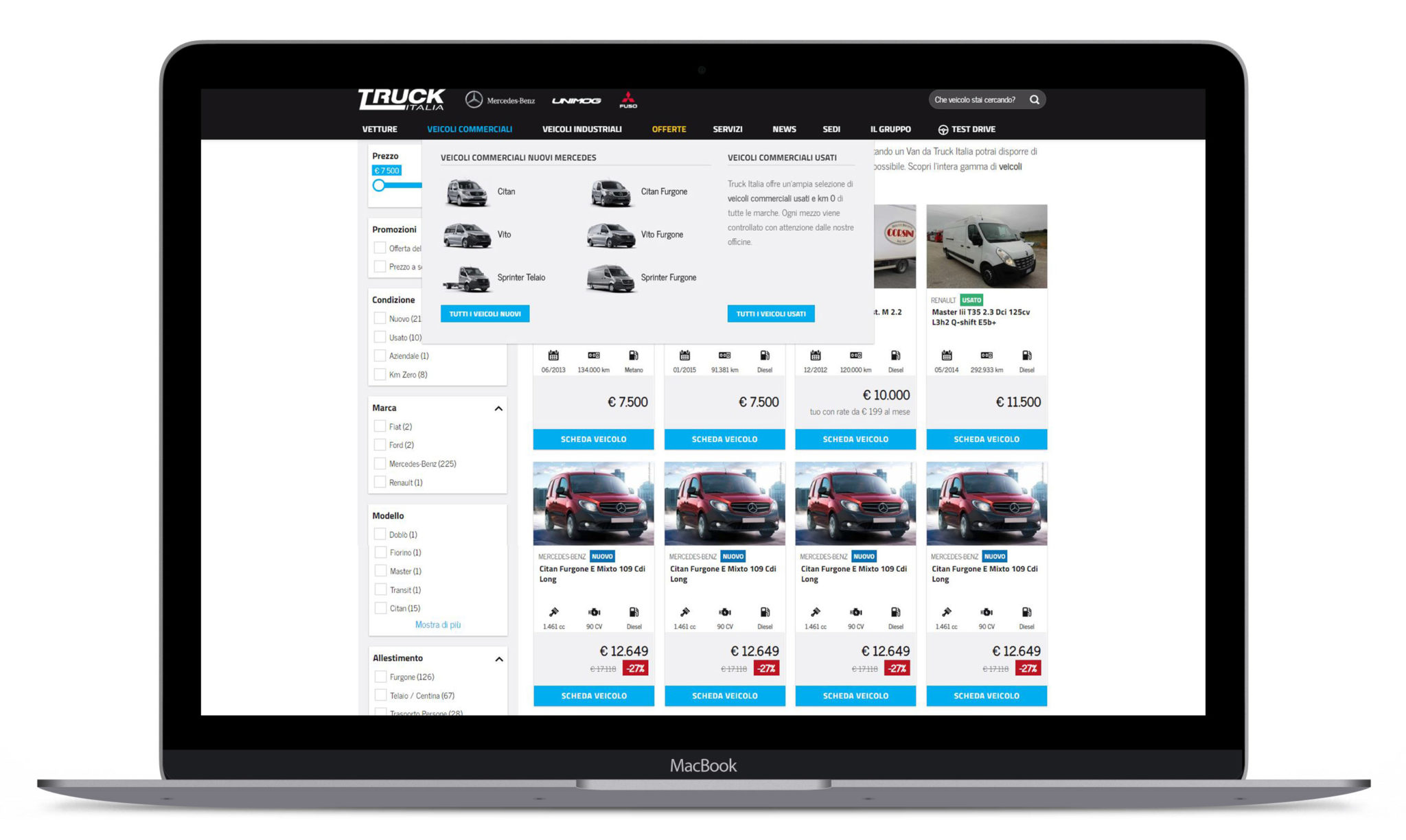 truck italia screen sito web